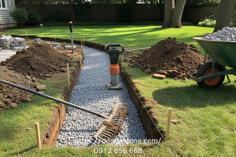 Xử lý nền móng đúng kỹ thuật quyết định tới 80% độ bền công trình đá xanh Thanh Hóa.