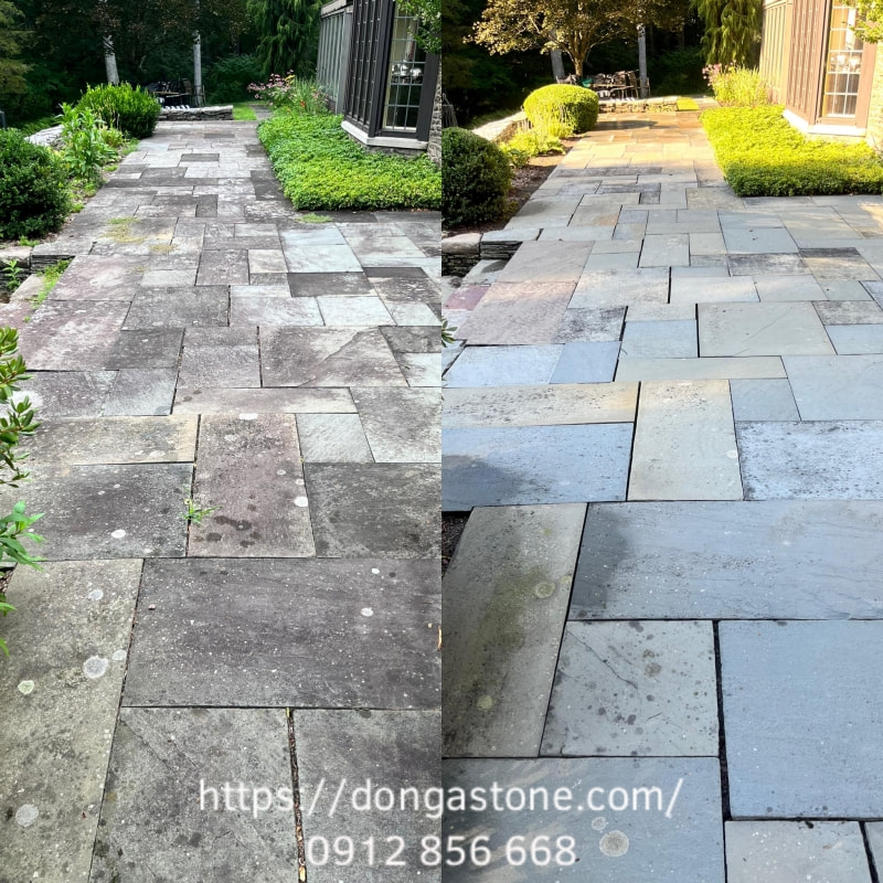 Vệ sinh đá xanh Thanh Hóa đúng cách giúp loại bỏ rêu mốc, bụi bẩn và vết ố, đồng thời giữ màu sắc tự nhiên, tăng độ bền và hạn chế vi khuẩn phát triển.