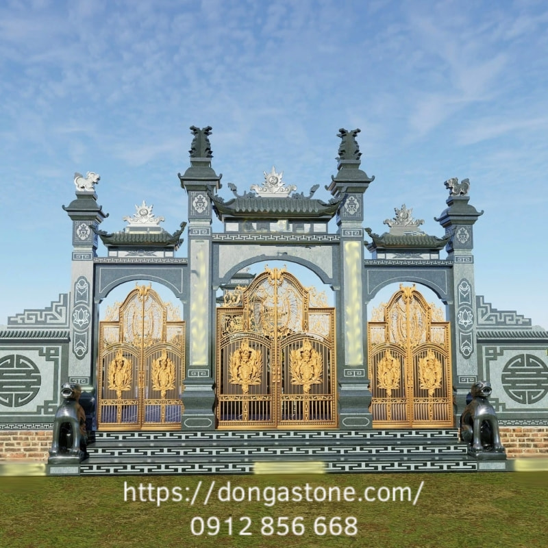 Cận cảnh chiếu thư khắc hình chim hạc, hoa sen 3D công phu đúng với phong cách công trình thờ tự.