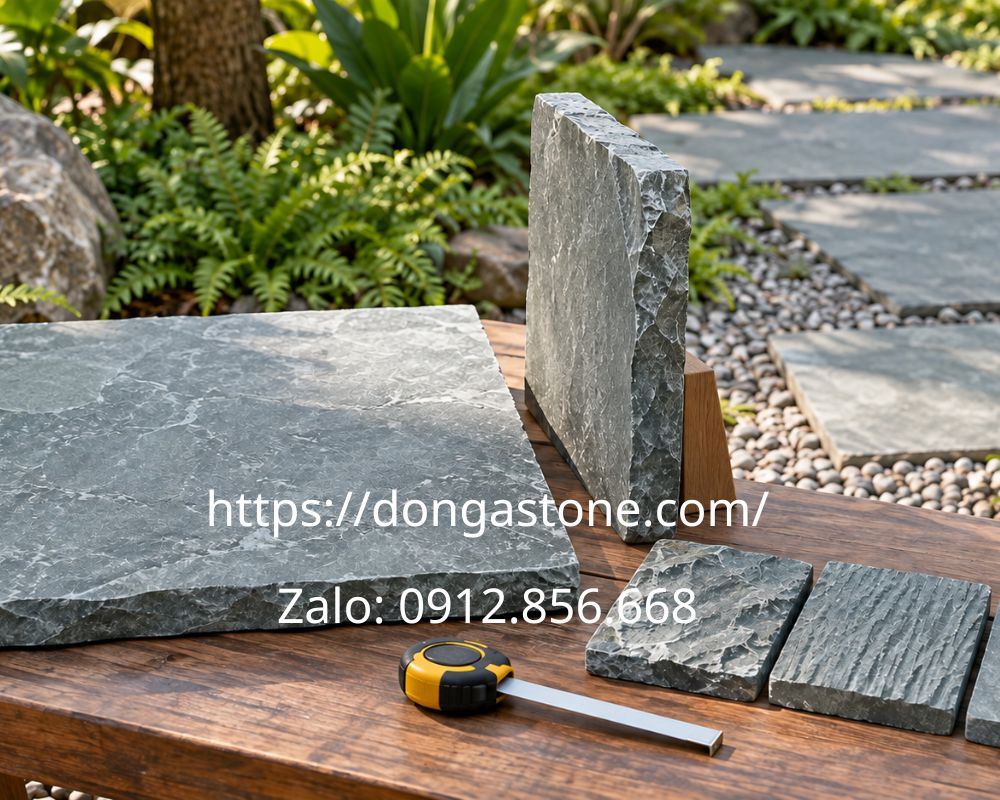 Đá bước dạo sân vườn: Mẫu đá, bảng giá và cách lựa chọn 7 Các mẫu đá bước dạo để kiểm tra kích thước, độ dày và bề mặt.