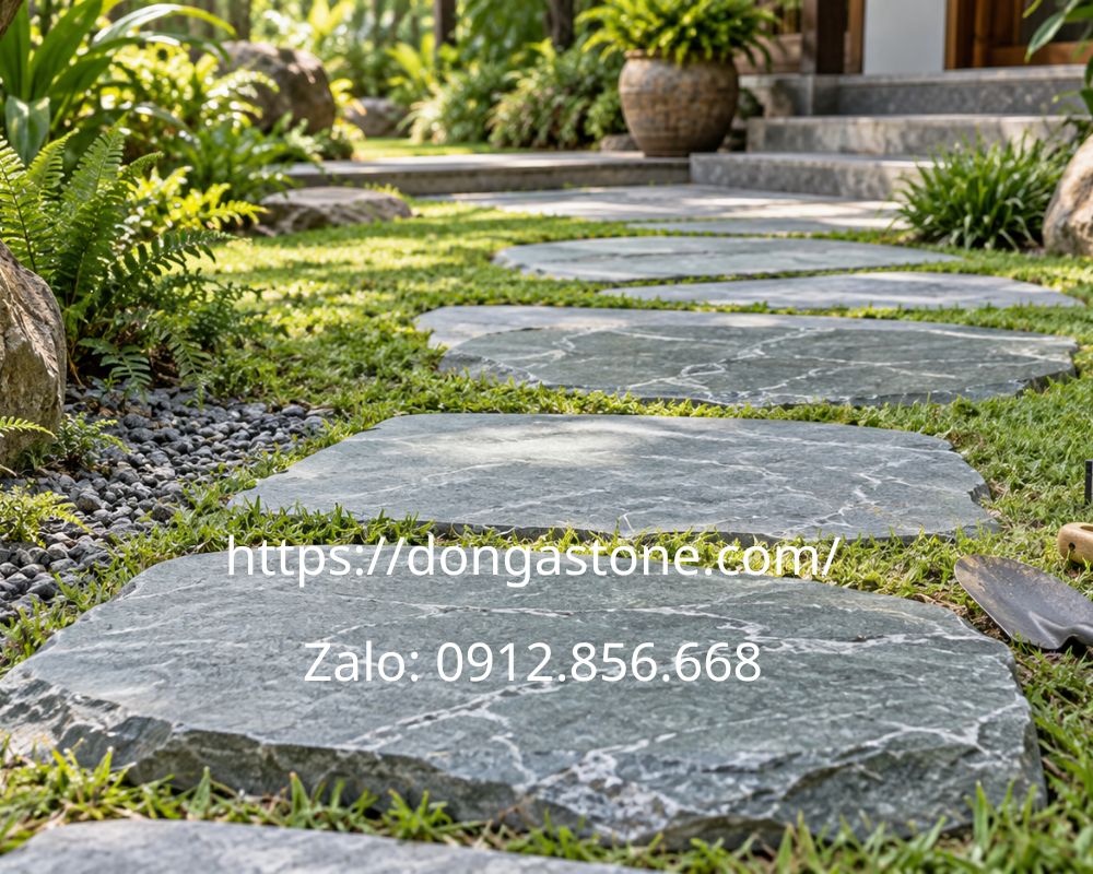 Đá bước dạo sân vườn: Mẫu đá, bảng giá và cách lựa chọn 15 Lối đi đá bước dạo cùng dụng cụ kiểm tra thi công và vệ sinh